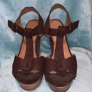Cato Shoes - Cato Chocolate Faux Suede Wedges Cato Shoes - Cato Chocolate Faux Suede Wedges